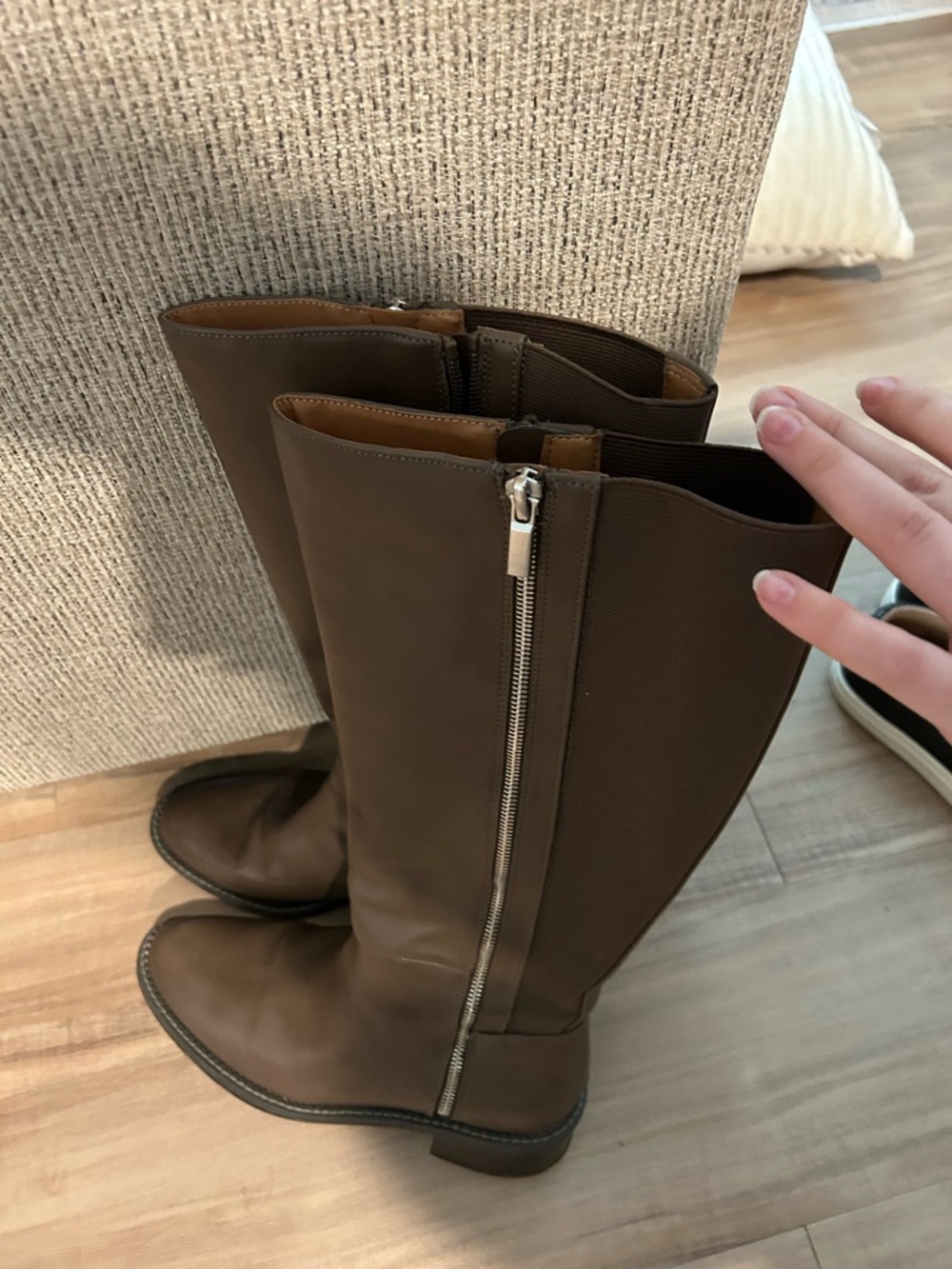 a new day Brown Tall Zip Knee High Riding Boots